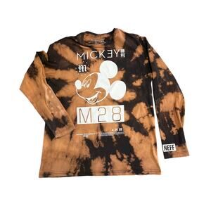Disney Collection by Neff Long Sleeve Black Brown Tye Dye Mickey Mouse Shirt XL
